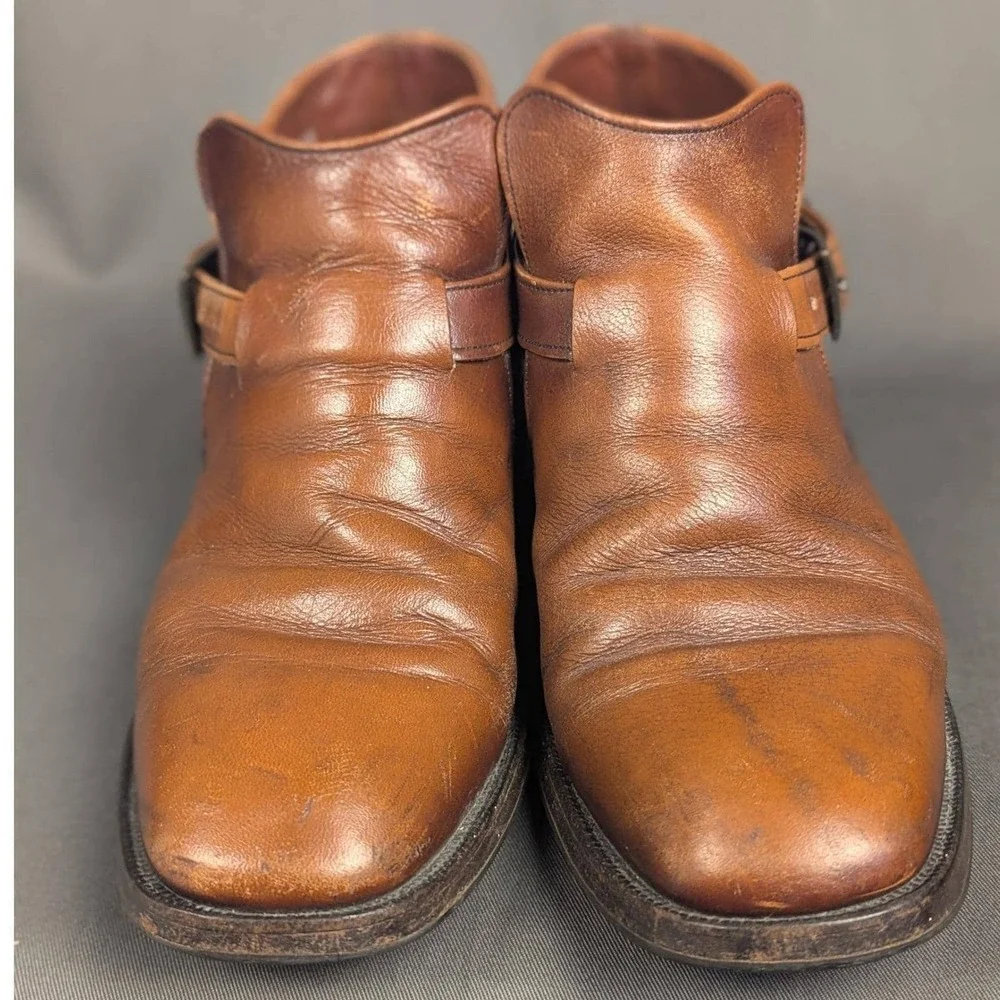 Mens 8D | Women 9.5 Vtg 70s Mason Shoes Monk Strap Boot Leather USA Disney Bound